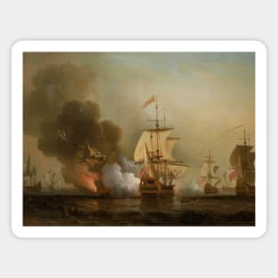 Wager's Action off Cartagena by Samuel Scott Magnet